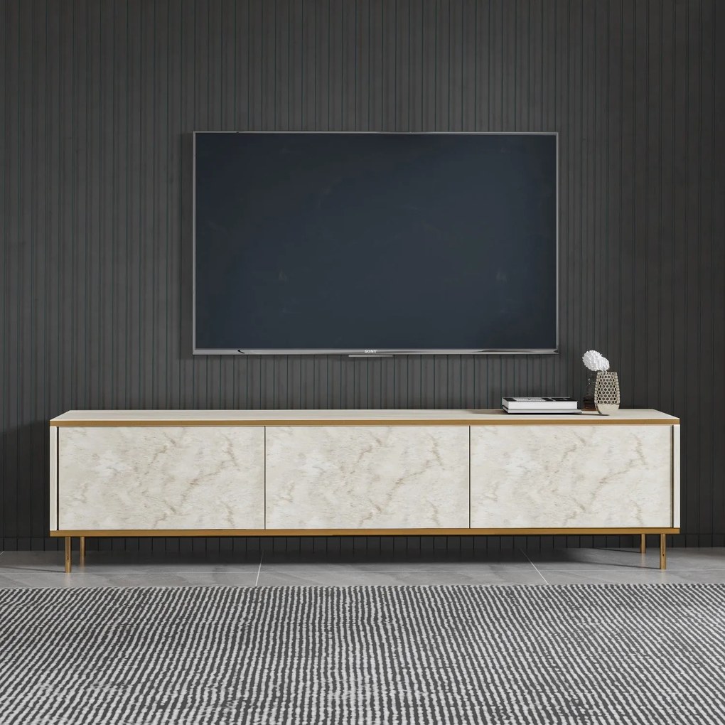 TV szekrény Imaj - Travertine, Gold