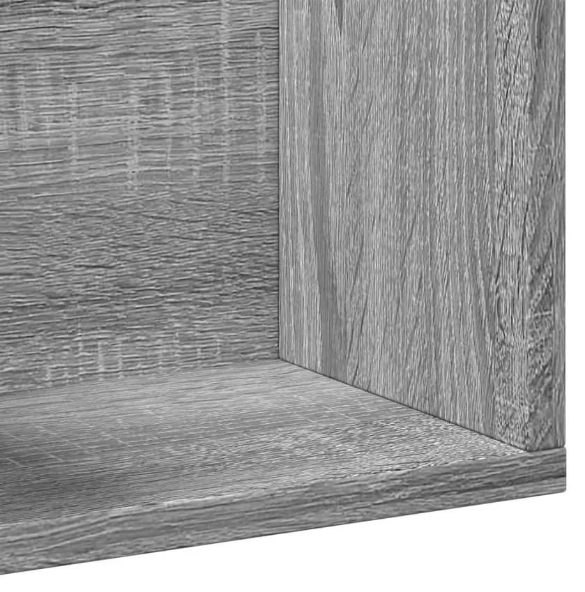 2 db szürke sonoma színű szerelt fa faliszekrény 75x18x16,5 cm