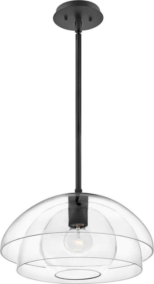 ELSTEAD QN-LOTUS-P-BLK LOTUS Modern Függesztett Lámpa Fekete, Átlátszó E27 IP20