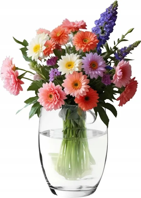 Üveg virágtartó váza 20 cm Orchidea