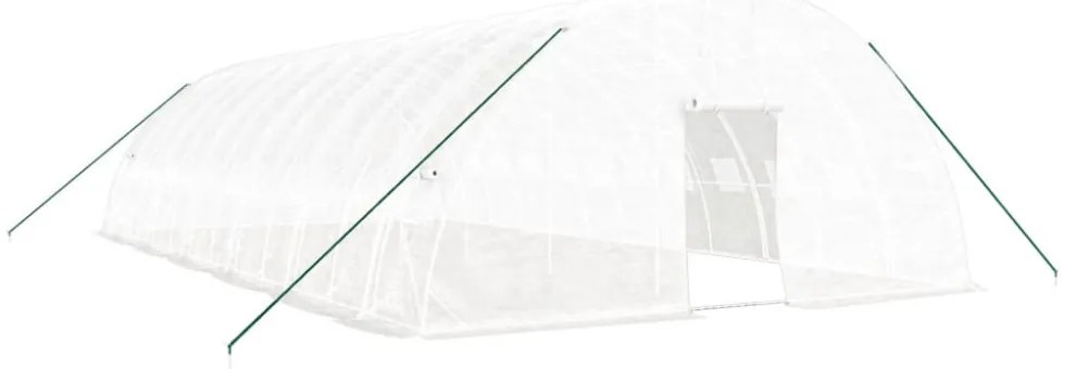 fehér acélvázas melegház 72 m² 12x6x2,85 m