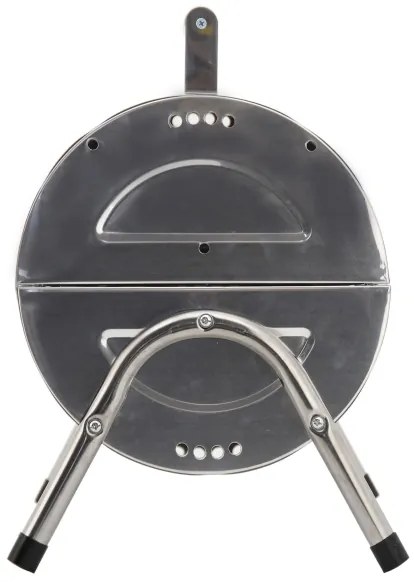 Hordozható faszén grill fényes króm