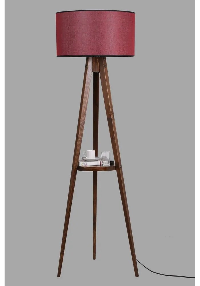Piros-barna állólámpa textil búrával (magasság 153 cm) Sehbalı Tripod – Opviq lights