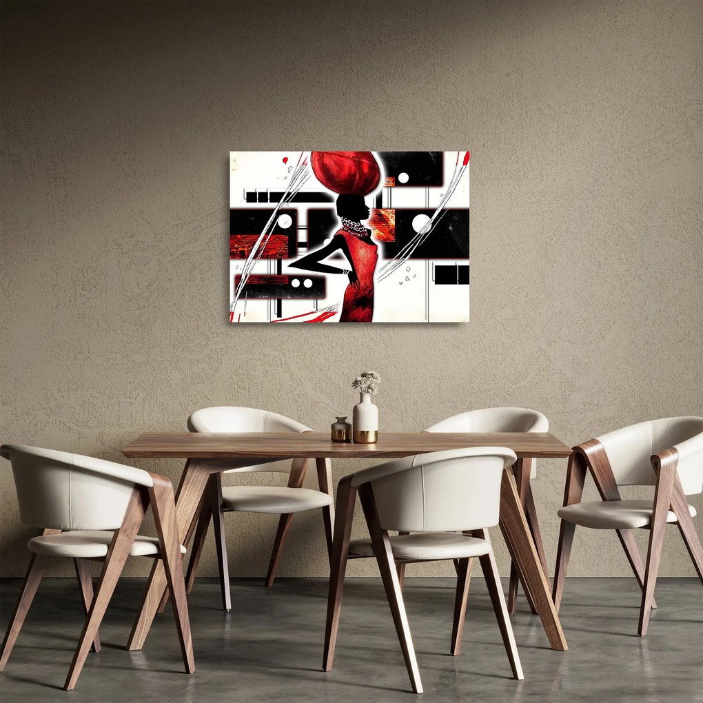 Egy ősi hölgy képének festménye (üvegen) (70x50 cm)
