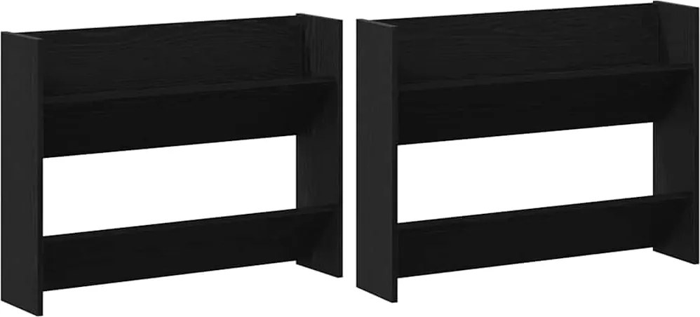 vidaXL Cipőszekrény 2 pcs Fekete tölgy 85 x 18 x 90 cm Faanyag