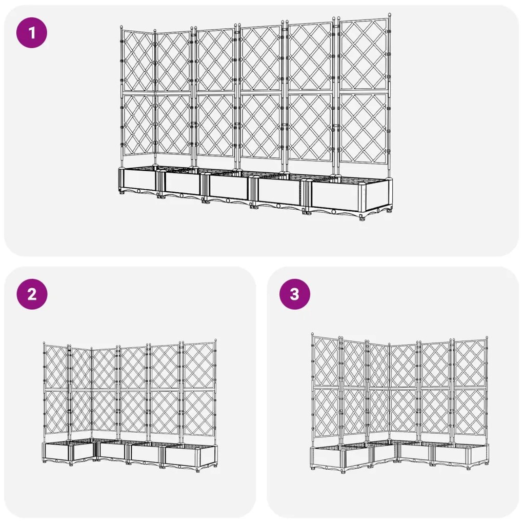 Kertész cserép rácsos változattal 5 pcs Fehér