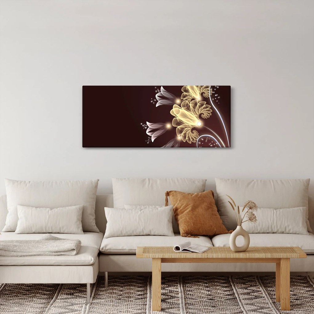 Kép - fényes virágok (120x50 cm)