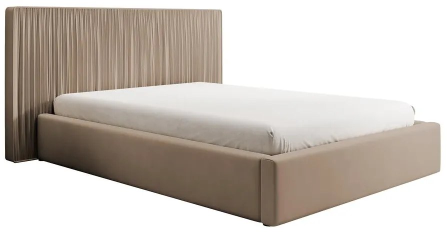 Franciaágy 180 cm Thala 180 (ágyráccsal) (tárolóhellyel) (taupe zöld + fekete). 1099723