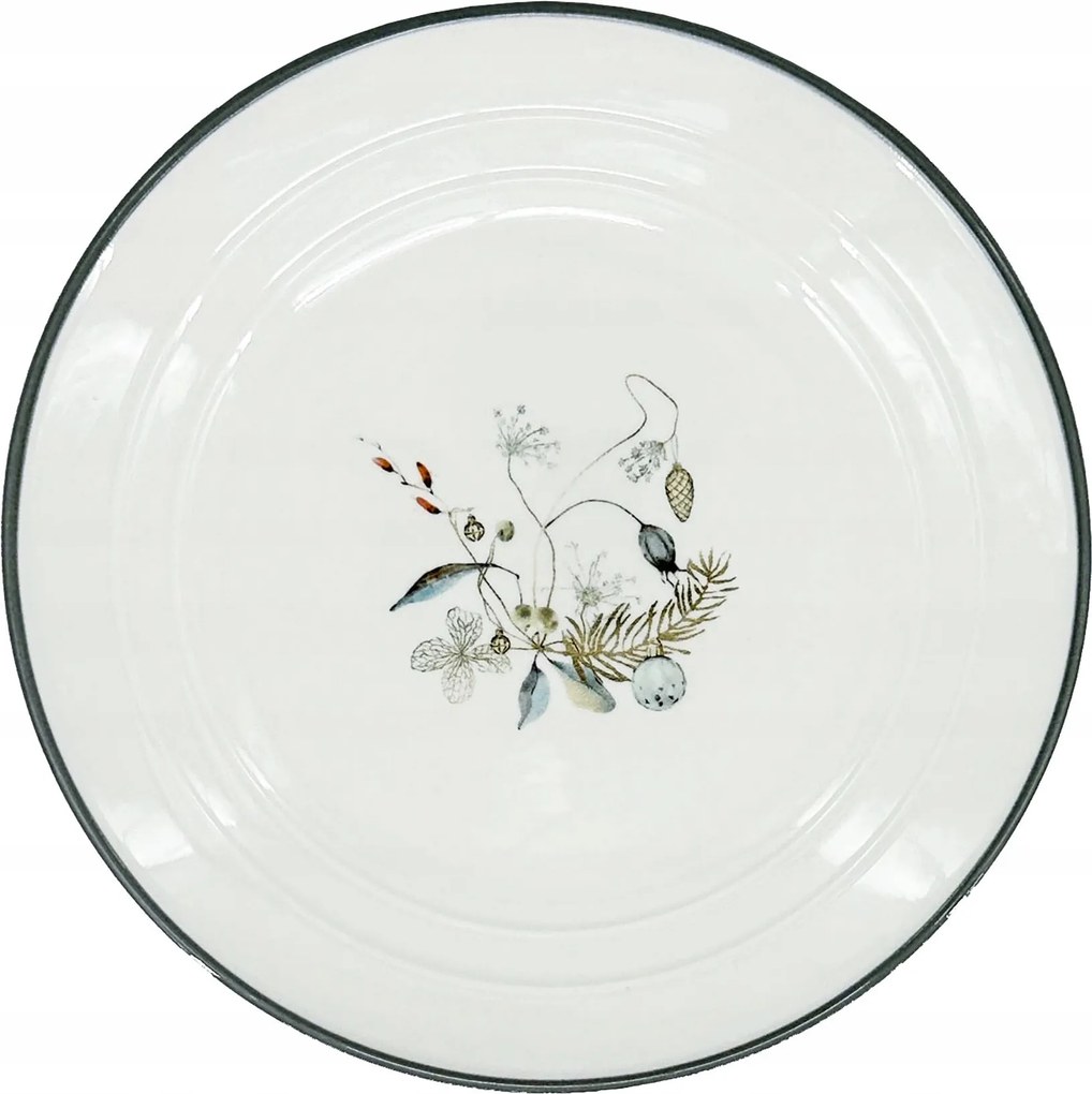 Porcelán desszertes tányér Új Karácsonyi Nosztalgia, 21cm