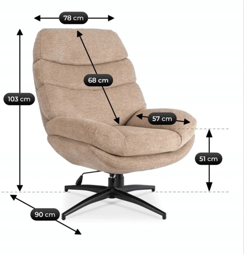 Forgó Relaxfotel Bézs Színben. ASTURIA