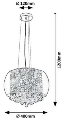 Rabalux - Kristály mennyezeti lámpa zsinóron 6xG9/40W/230V