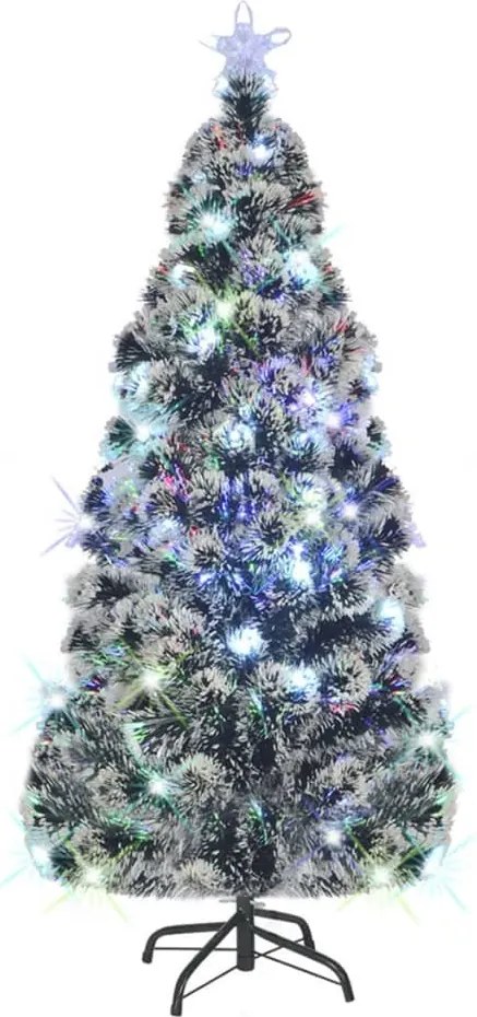 vidaXL száloptikás megvilágított karácsonyfa állvánnyal és LED-es 180 cm