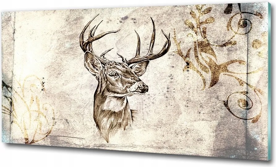 Fotó-kép fotó edzett üveg Szarvas 125x50