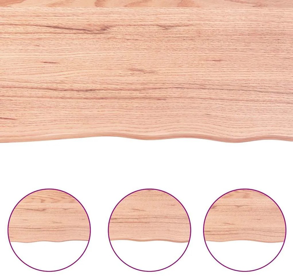 világosbarna kezelt tömör fa fürdőszobai pult 120x60x(2-4) cm