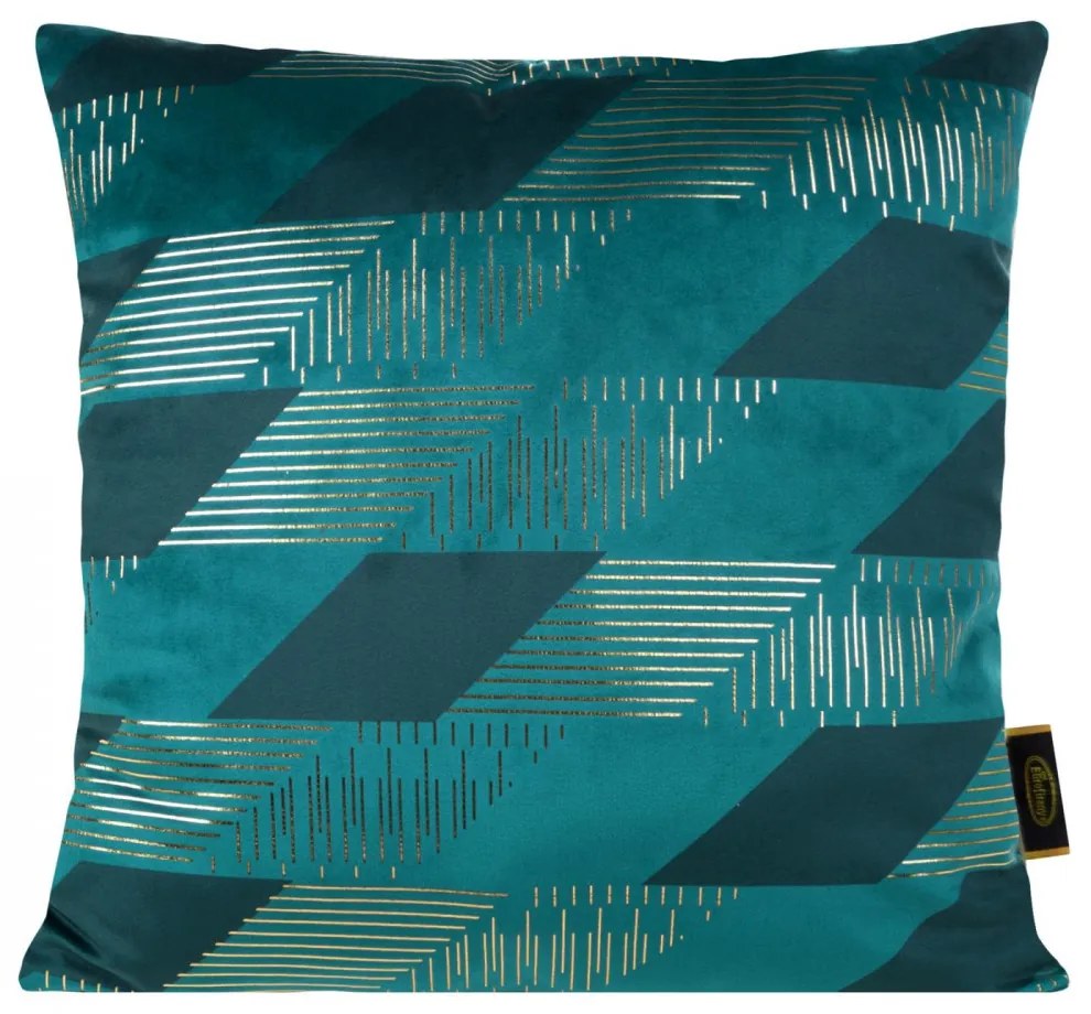 Díszpárnahuzat 45x45 türkiz, bársony