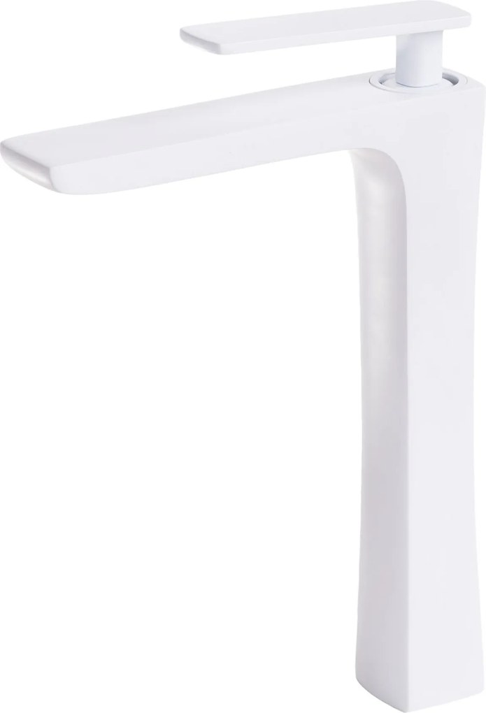 Fürdőszobai csaptelep fehér téglalap alakú magas csaptelep fehér matt 24x16