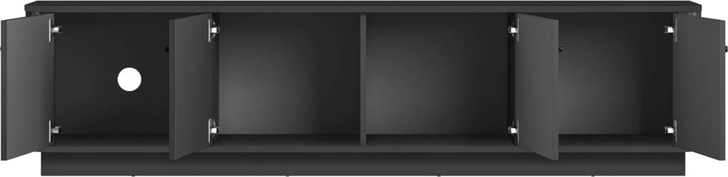 Vesper 4D TV-szekrény 187 cm talapzaton - fekete / fekete fogantyúk