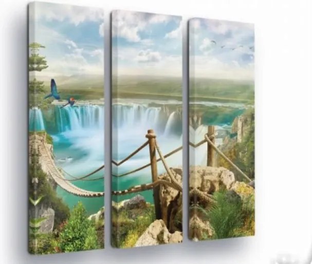 Vászonkép 90x100 Trópusi vízesés természet paradicsom dzsungel frissesség nyugalom