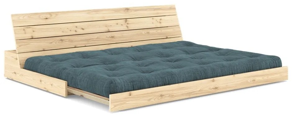 Kék kordbársony kinyitható kanapé 196 cm Base – Karup Design