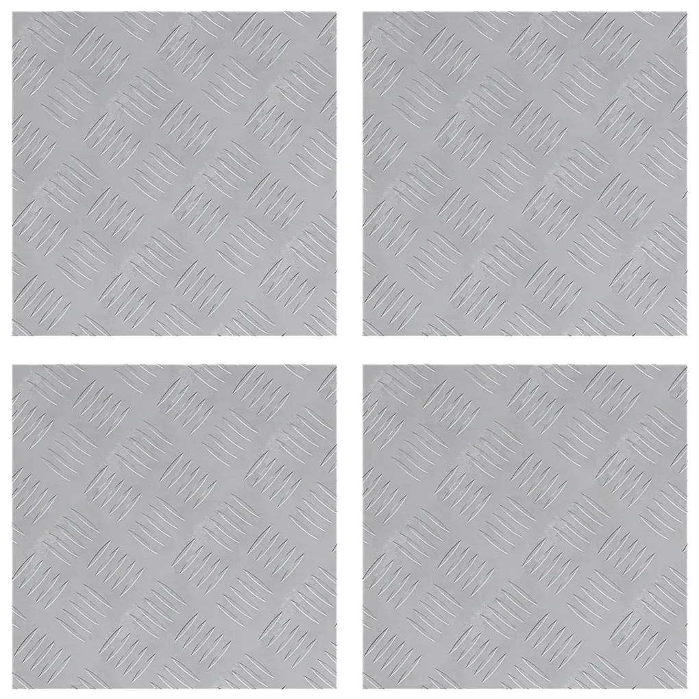Rácsos lemezek 4 pcs Ezüst 40 x 40 cm Alumínium