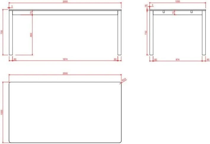 Natúr színű bővíthető étkezőasztal tölgyfa dekorral 100x200 cm Atlantic – Actona