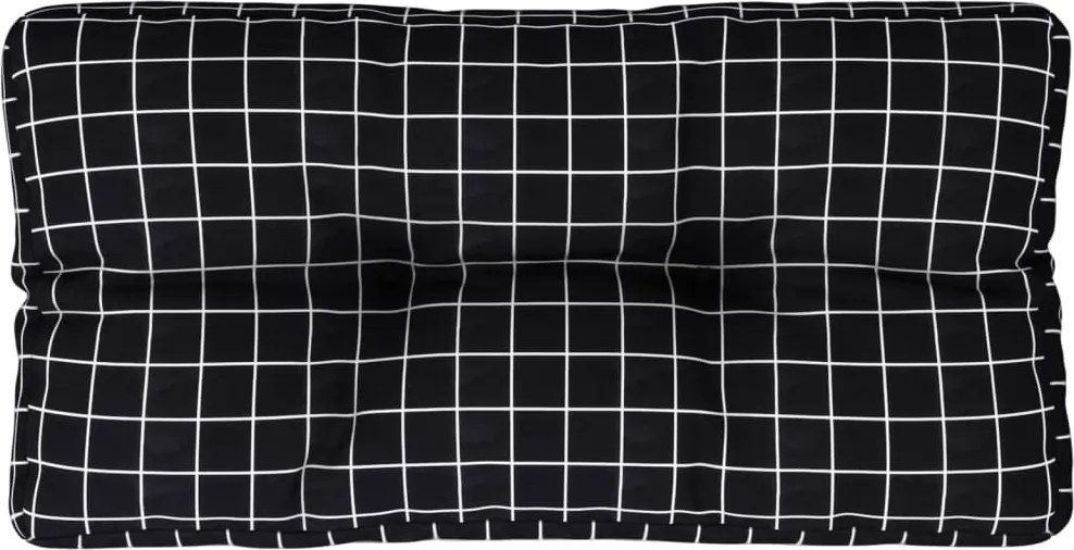 vidaXL fekete kockás szövet raklappárna 80x40x12 cm
