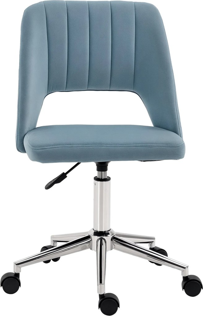 Vinsetto Íróasztali Szék, Magasságállítható Otthoni Iratkozhatós Szék Karfa Nélkül, Forgószék Velúr Hatású Kivitelben, Ergonomikus Sminkszék Hálószobá