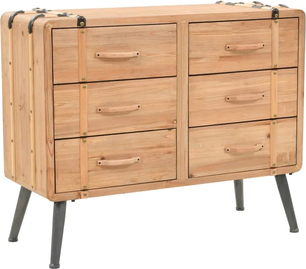 vidaXL tömör fenyő fiókos szekrény 91 x 35 x 73 cm