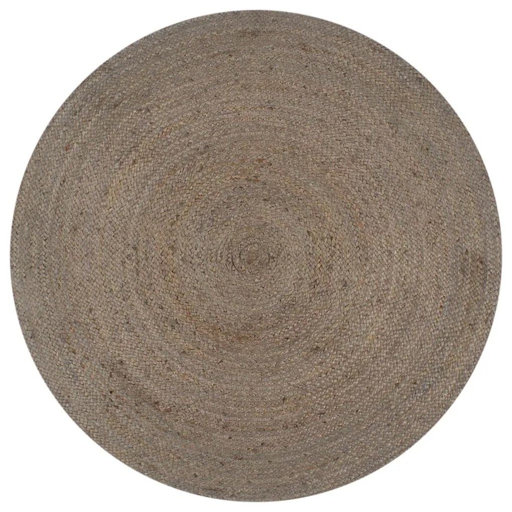 szürke kézzel font kör alakú jutaszőnyeg 120 cm