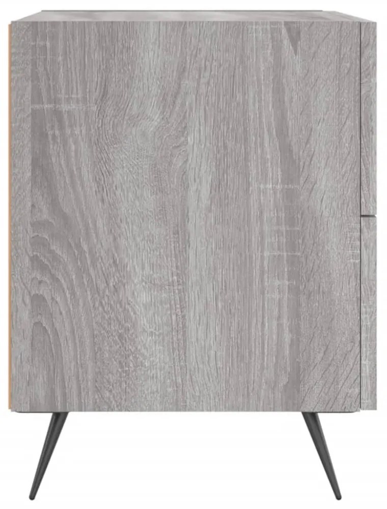 2 db szürke sonoma színű szerelt fa éjjeliszekrény 40x35x47,5cm
