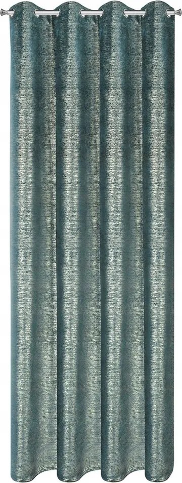 Bársony függöny türkiz arany nyomtatás 140X250 kerek