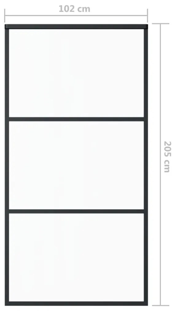 ESG üveg és alumínium tolóajtó fémszerelvény-szettel 102x205 cm