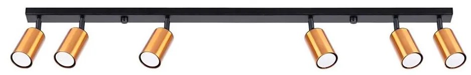 Sollux SL.1380 - Spotlámpa WINX 6xGU10/10W/230V fekete/réz