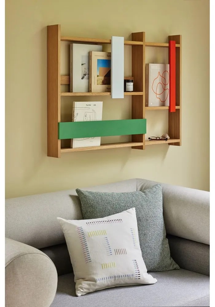 Natúr színű többszintes fali polc tölgyfa dekorral 110 cm Arki – Hübsch