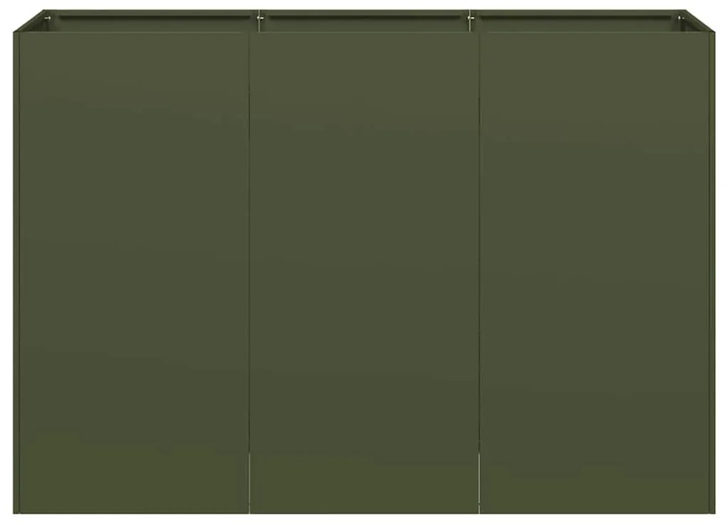 Ültetvény olívazöld 120x40x80 cm hidegen hengerelt acélból