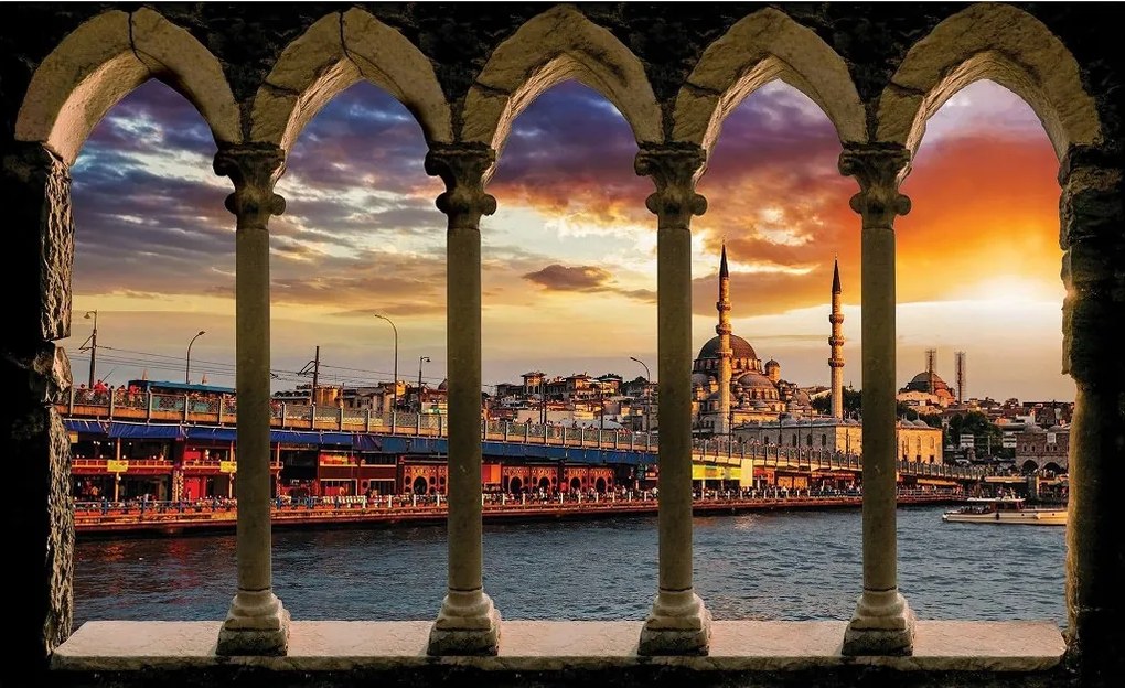 Fotótapéta Kő Árkád Város Folyó Történelem Vinyl 254x184 +ragasztó