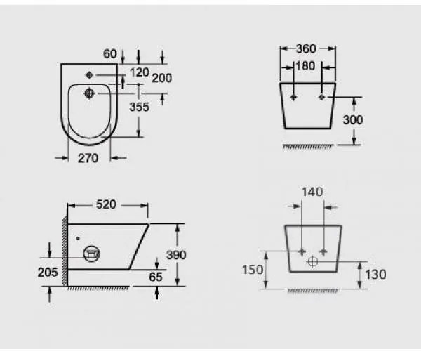 AREZZO design INDIANA függesztett bidet AR-103