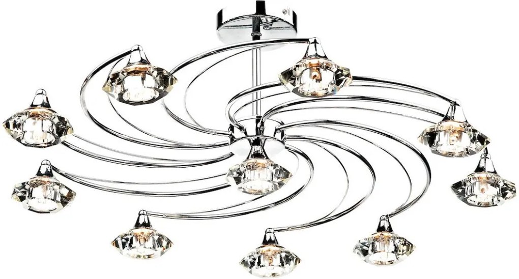 DAR LIGHTING LUT2350 LUTHER Kristály Mennyezeti Lámpa Csiszolt Króm G9 IP20