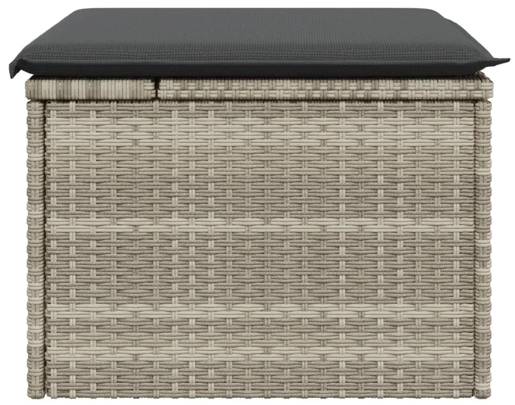 Világosszürke polyrattan kerti szék párnával 55 x 55 x 37 cm