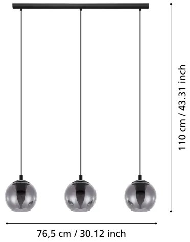 Eglo 98652 - Csillár zsinóron ARISCANI 3xE27/40W/230V