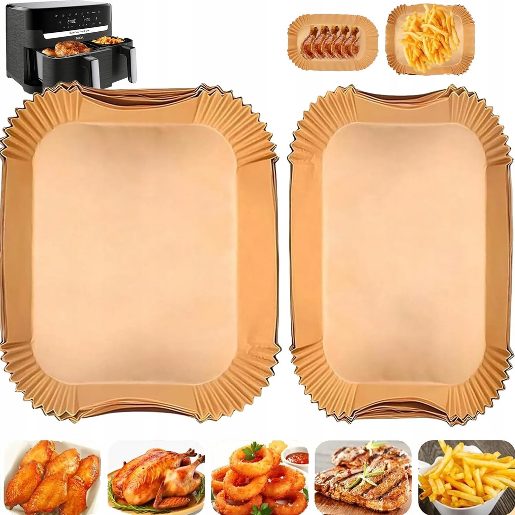 120x Papírbetét Dual Basket Airfryer Olajsütőhöz Philips készülékhez