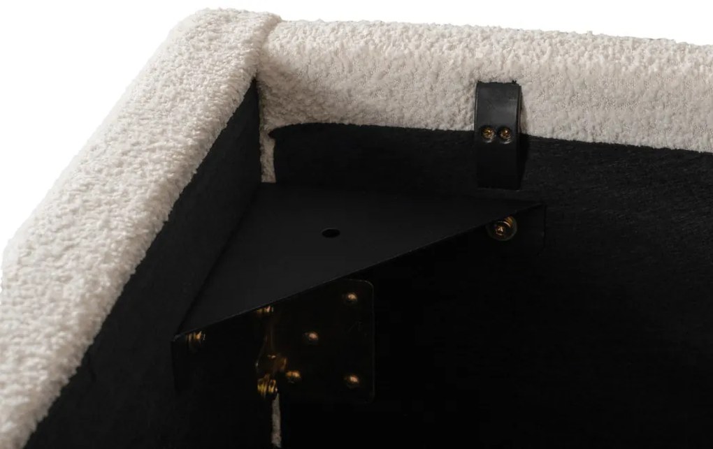 Franciaágy Krém Bouclé Kárpittal. Ágyneműtartóval. 180x200 BRISTOL