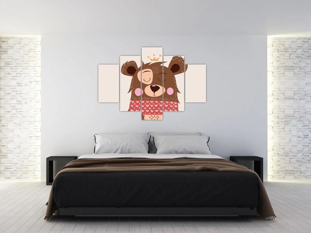 Kép - Teddy maci piros sállal (150x105 cm)