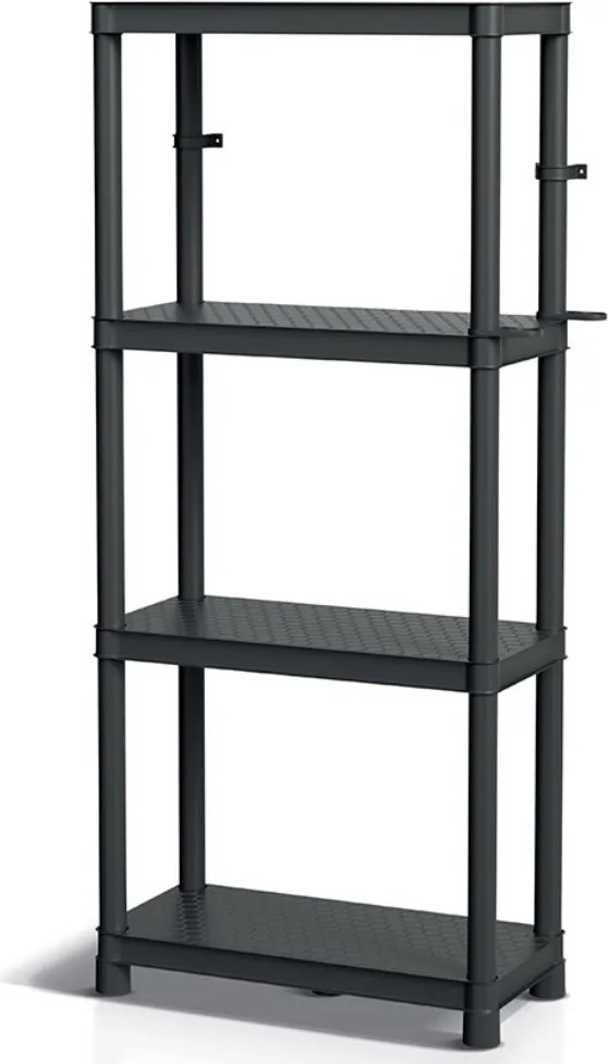 Műhelypolc STACKARO SOLID SMALL, 58x28x131,5cm, fekete Prosperplast