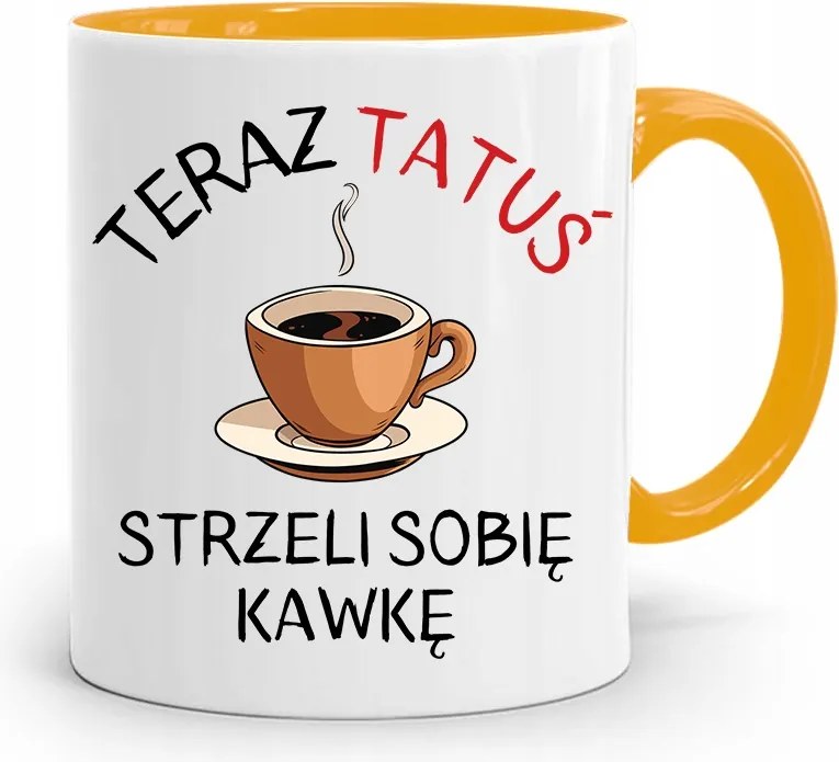 Sárga Bögre Apák Napja Apu Lő Magának Egy Kávét fényképes nyomtatással