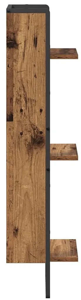 vidaXL Falpolc polcokkal tárolóval Öreg fa 30 x 25 x 100 cm Faanyag