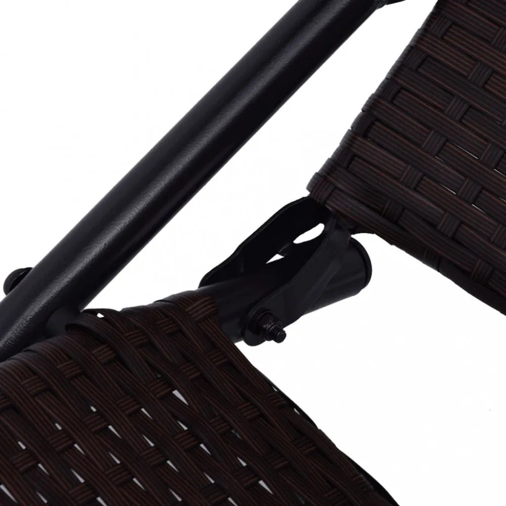 barna összecsukható polyrattan napozóágy