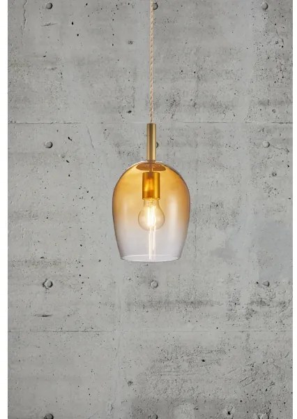 Nordlux - UMA zsinóros függeszték 1xE27/40W/230V átm. 18 cm barna/füstszínű