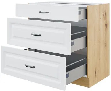 Alsó konyhaszekrény fiókokkal Vintageline 80 D 3S BB (fehér)  . 1103343