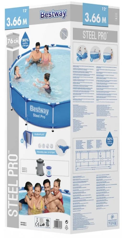 Bestway Steel Pro vázas medence 366 x 76 cm